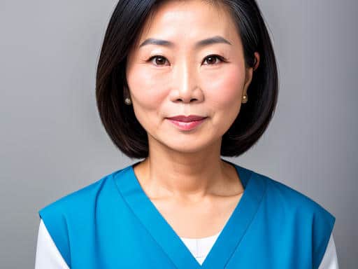 Juvederm Patient - Mature Asian Woman - Closeup Portrait - AI generatede image